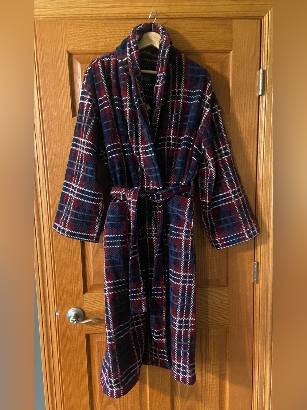 Majestic International Plaid Cotton Terry Robe | Size S/M | NWT